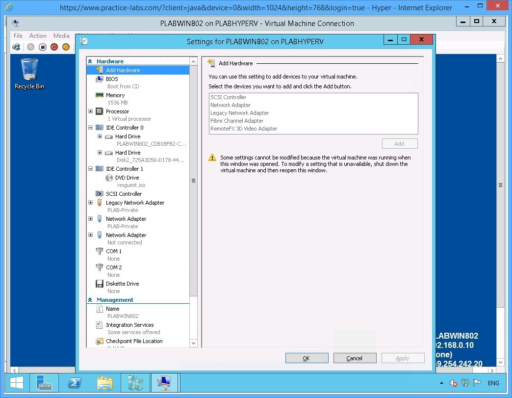 Figure 2.11 Screenshot of the device PLABHYPERV